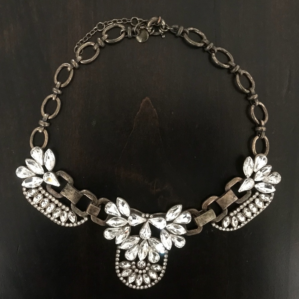 ❌SOLD❌J.Crew Crystal Gold Encrusted Necklace